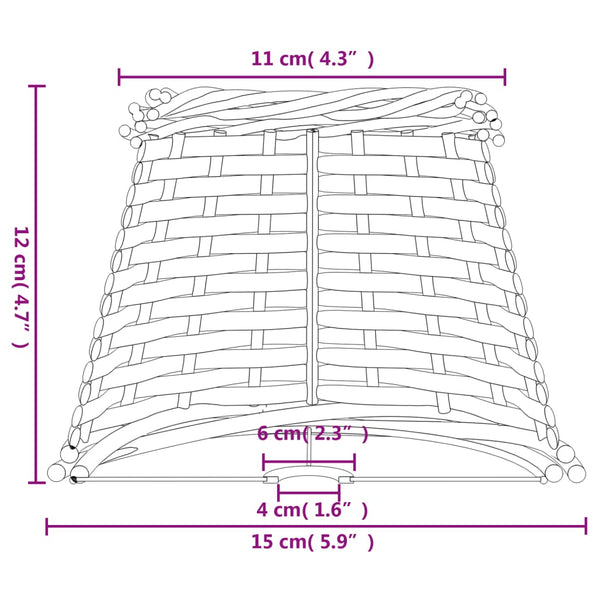 Brauner Lampenschirm Angell Ø15x12cm (Weide)