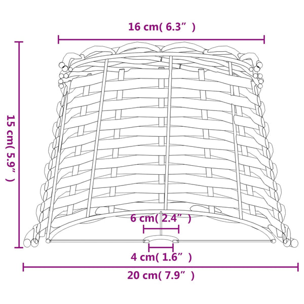 Brauner Lampenschirm Angell Ø20x15cm (Weide)