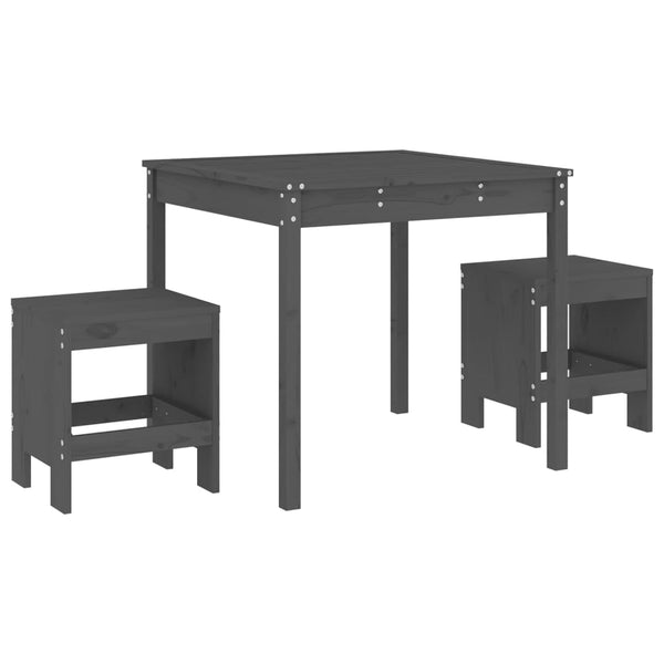 Graues Bistrotisch-Set Adria (3-teilig, Outdoor, Kiefer)