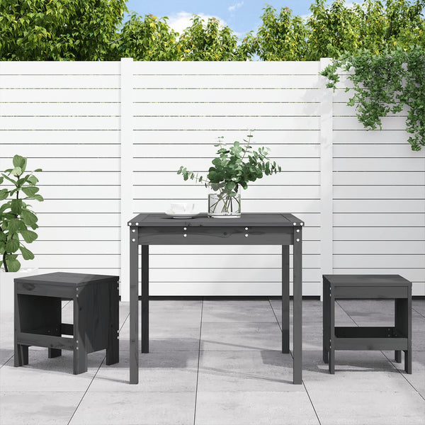 Graues Bistrotisch-Set Adria (3-teilig, Outdoor, Kiefer)