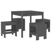 Graue Outdoor-Essgruppe Dorthea (5-teilig, Kiefer)