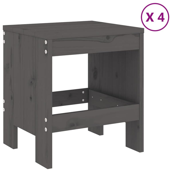 Graue Outdoor-Essgruppe Dorthea (5-teilig, Kiefer)