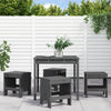 Graue Outdoor-Essgruppe Dorthea (5-teilig, Kiefer)