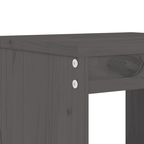 Graues Outdoor-Bar-Set Leigh (3-teilig, Kiefer)