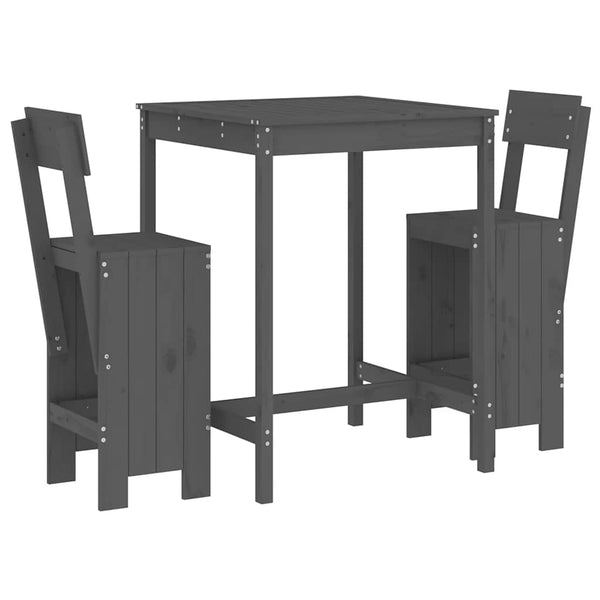 Graues Outdoor-Bartischset Napoleon (3-teilig, Kiefer)