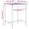 Graues Outdoor-Bartischset Napoleon (3-teilig, Kiefer)