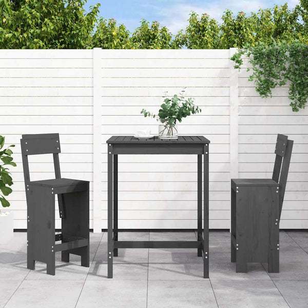 Graues Outdoor-Bartischset Napoleon (3-teilig, Kiefer)