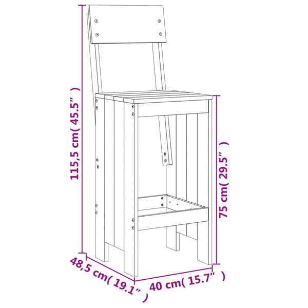 Outdoor-Bar-Set Napolion (3-teilig, Douglasie)