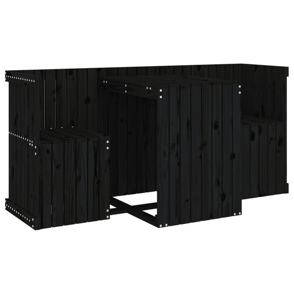 Balkonset Columbus Schwarz (2-Sitzer, Kiefer)