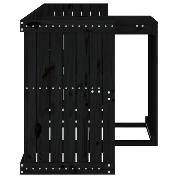 Balkonset Columbus Schwarz (2-Sitzer, Kiefer)