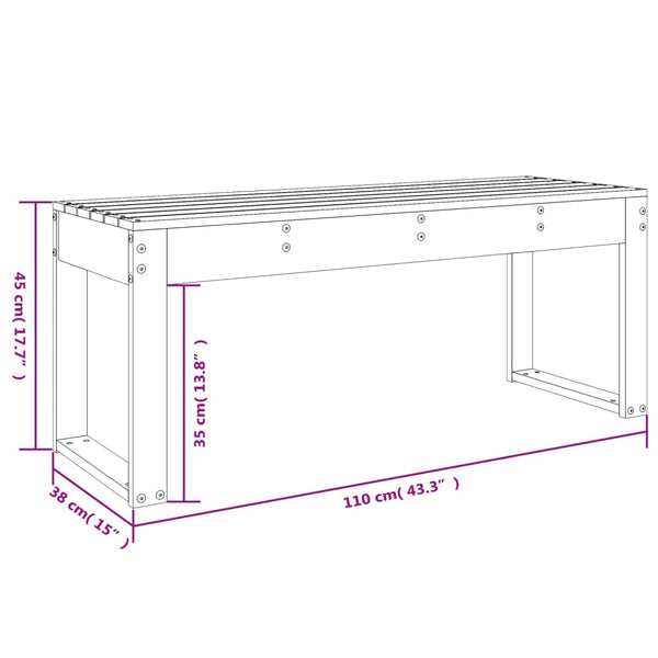 Graue Gartenbank Geoff 110x38x45cm (Kiefer)
