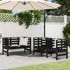 Gartensofa-Set Pusea (3-teilig, Kiefer, schwarz)