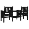 Schwarze Gartenbank mit Tisch Eremia 2-Sitzer (Kiefer)