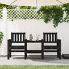 Schwarze Gartenbank mit Tisch Eremia 2-Sitzer (Kiefer)