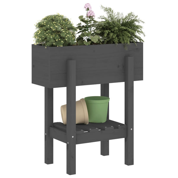 Grauer Blumenkasten Mariusica 62x30x69cm (Kiefer)