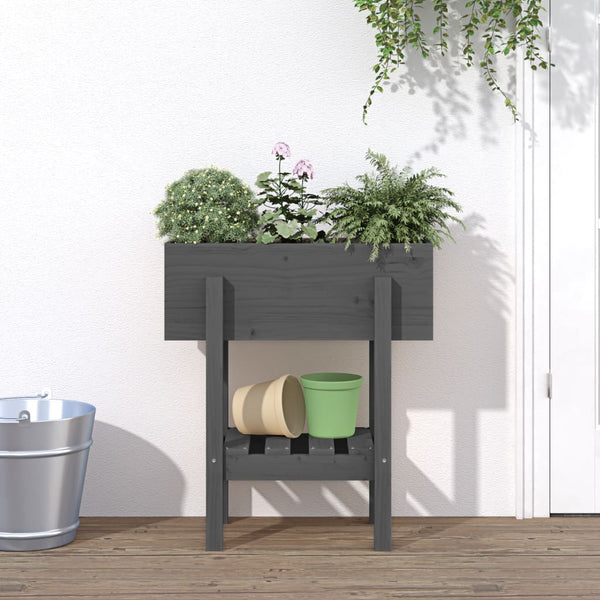 Grauer Blumenkasten Mariusica 62x30x69cm (Kiefer)