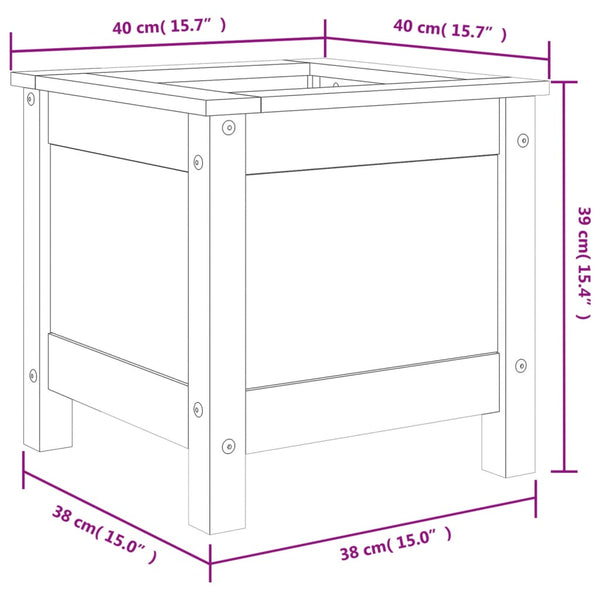 Grauer Blumenkasten Eclipse 40x40x39cm (Kiefer)