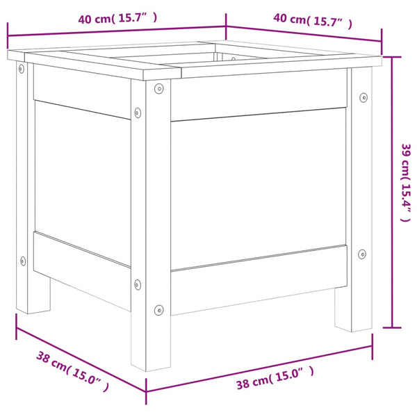 Schwarzer Blumenkasten Eclipse 40x40x39cm (Kiefer)