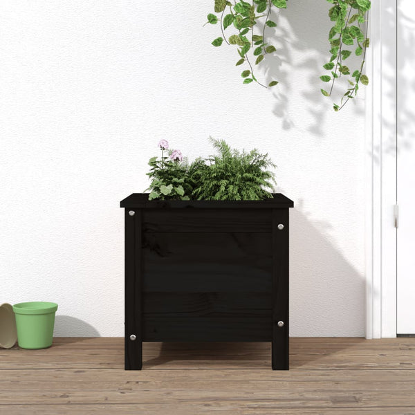Schwarzer Blumenkasten Eclipse 40x40x39cm (Kiefer)