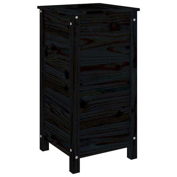 Schwarzer Blumenkasten Eclipse 40x40x78cm (Kiefer)