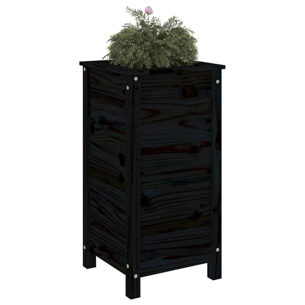 Schwarzer Blumenkasten Eclipse 40x40x78cm (Kiefer)