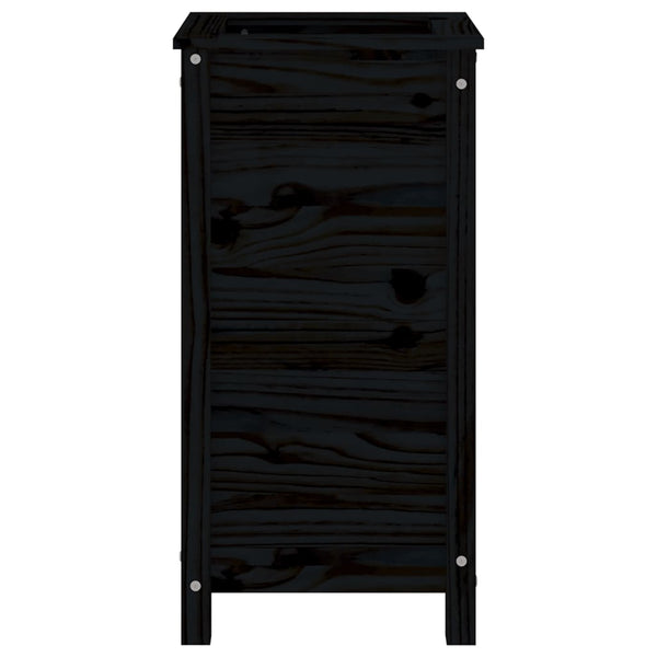 Schwarzer Blumenkasten Eclipse 40x40x78cm (Kiefer)