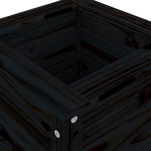 Schwarzer Blumenkasten Eclipse 40x40x78cm (Kiefer)
