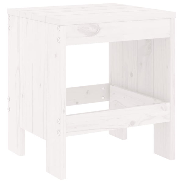 Weißer Gartenhocker Virgina 40x36x45cm (2 Stück Kiefer)