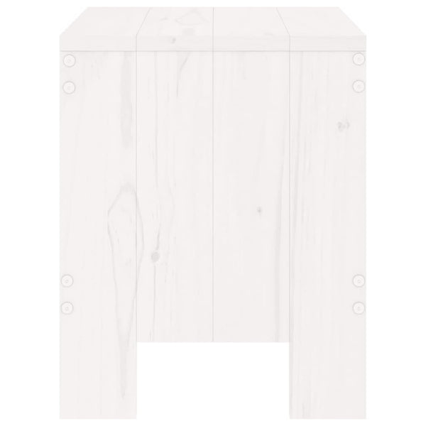 Weißer Gartenhocker Virgina 40x36x45cm (2 Stück Kiefer)