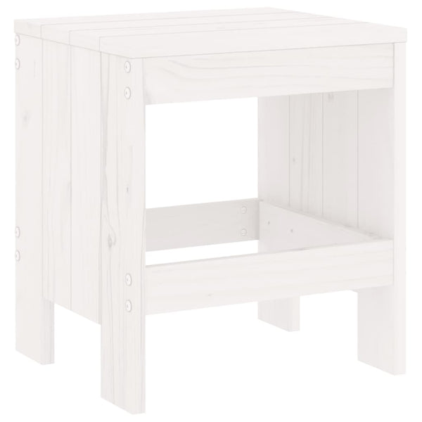 Weißer Gartenhocker Virgina 40x36x45cm (2 Stück Kiefer)