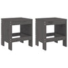 Graue Gartenhocker Virginia 40x36x45cm (2 Stk Kiefer)