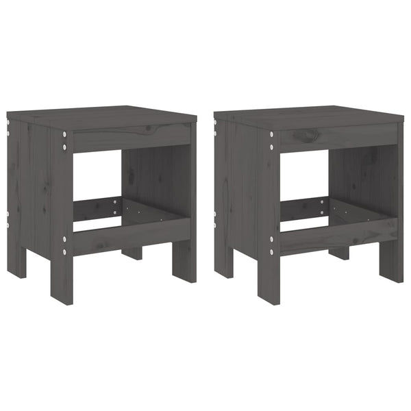 Graue Gartenhocker Virginia 40x36x45cm (2 Stk Kiefer)