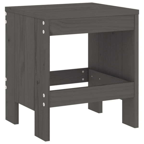 Graue Gartenhocker Virginia 40x36x45cm (2 Stk Kiefer)