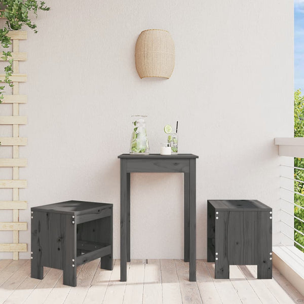 Graue Gartenhocker Virginia 40x36x45cm (2 Stk Kiefer)