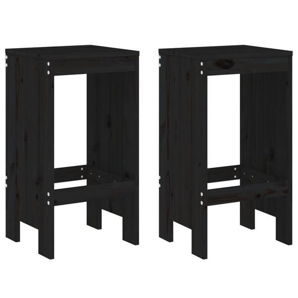 Schwarze Barhocker Virgina 40x36x75cm (2 St. Kiefer)