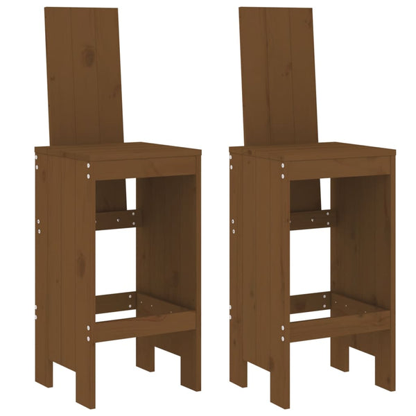 Honigbraune Barhocker Dedee 40x42x120cm (2 St., Kiefer)