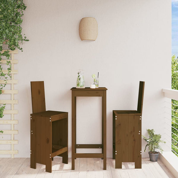 Honigbraune Barhocker Dedee 40x42x120cm (2 St., Kiefer)