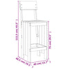 Graue Barhocker Dedee 40x48,5x115,5cm (2 St. Kiefer)