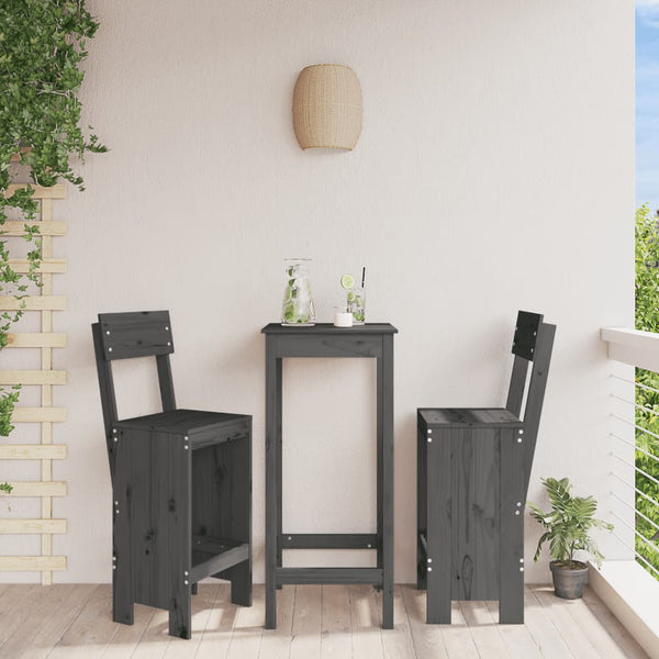 Graue Barhocker Dedee 40x48,5x115,5cm (2 St. Kiefer)