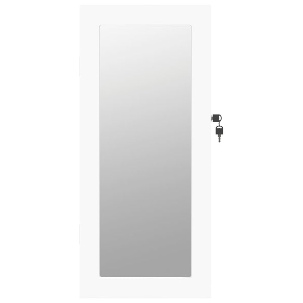 Weißer Spiegelschmuckschrank Blazin 30x8,5x67cm (Wandmontage)