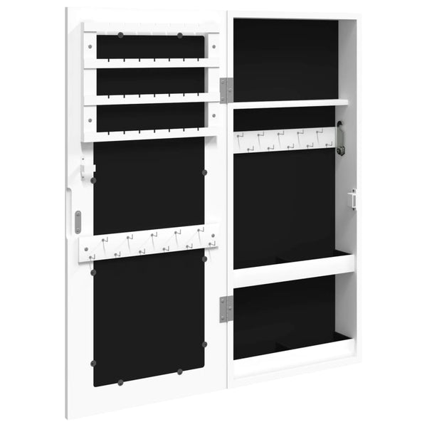 Weißer Spiegelschmuckschrank Blazin 30x8,5x67cm (Wandmontage)