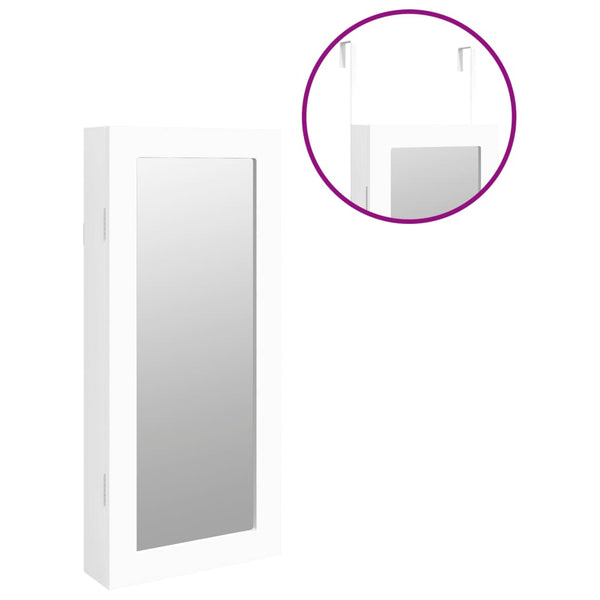 Weißer Spiegelschmuckschrank Blazin 30x8,5x67cm (Wandmontage)