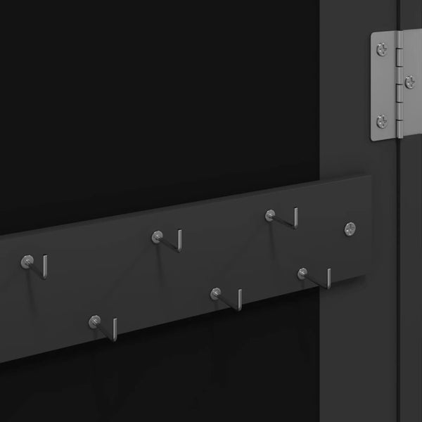 Schwarzer Spiegelschmuckschrank Louisa 37,5x10x106cm (Wandmontage)