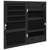 Schwarzer Spiegelschmuckschrank Szilamer (mit LED-Beleuchtung zur Wandmontage)
