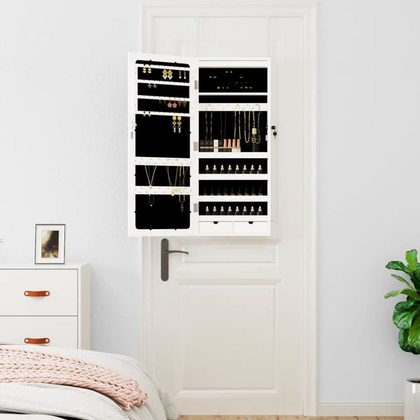Weißer Spiegelschmuckschrank Mihaescu (zur Wandmontage mit LED-Beleuchtung)