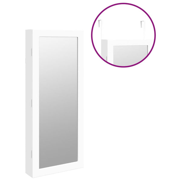 Weißer Spiegelschmuckschrank Mihaescu (zur Wandmontage mit LED-Beleuchtung)