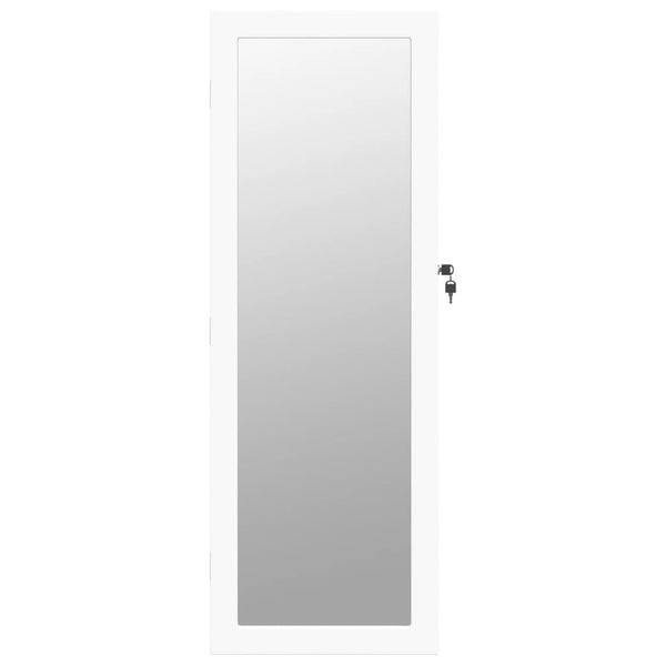 Weißer Spiegelschmuckschrank Fazil (wandmontiert mit LED-Beleuchtung)