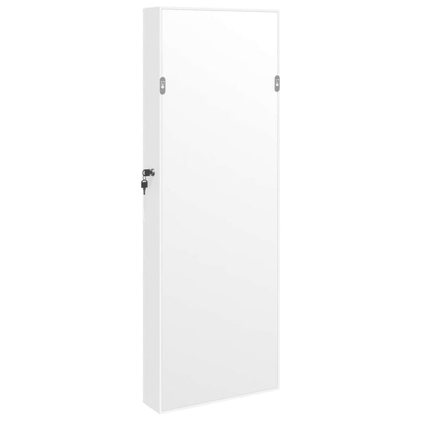 Weißer Spiegelschmuckschrank Fazil (wandmontiert mit LED-Beleuchtung)