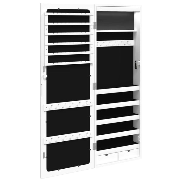 Weißer Spiegelschmuckschrank Fazil (wandmontiert mit LED-Beleuchtung)