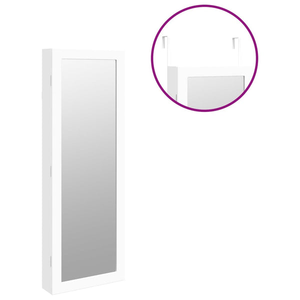 Weißer Spiegelschmuckschrank Fazil (wandmontiert mit LED-Beleuchtung)